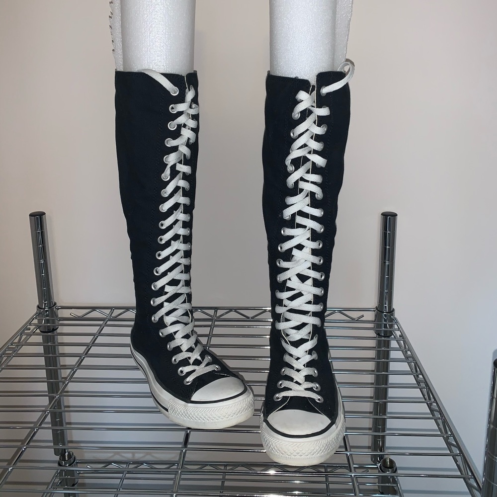 Converse W Allstar Knee High Black - Back Zip